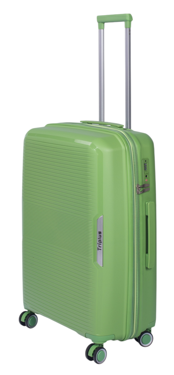 Чемодан Triplus Rock зеленый размер M 4 колеса, 44 x 26.5 x 65см