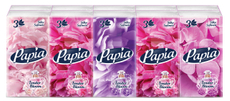 Платочки носовые Papia Нежное цветение трехслойные, 10шт x 10 уп