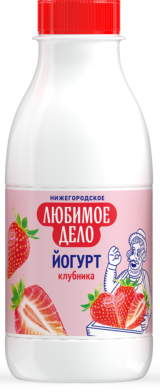 Йогурт питьевой Любимое дело с клубникой 1.5%, 420г