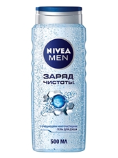 Гель для душа Nivea Men Заряд чистоты с очищающими микрочастицами мужской, 500мл
