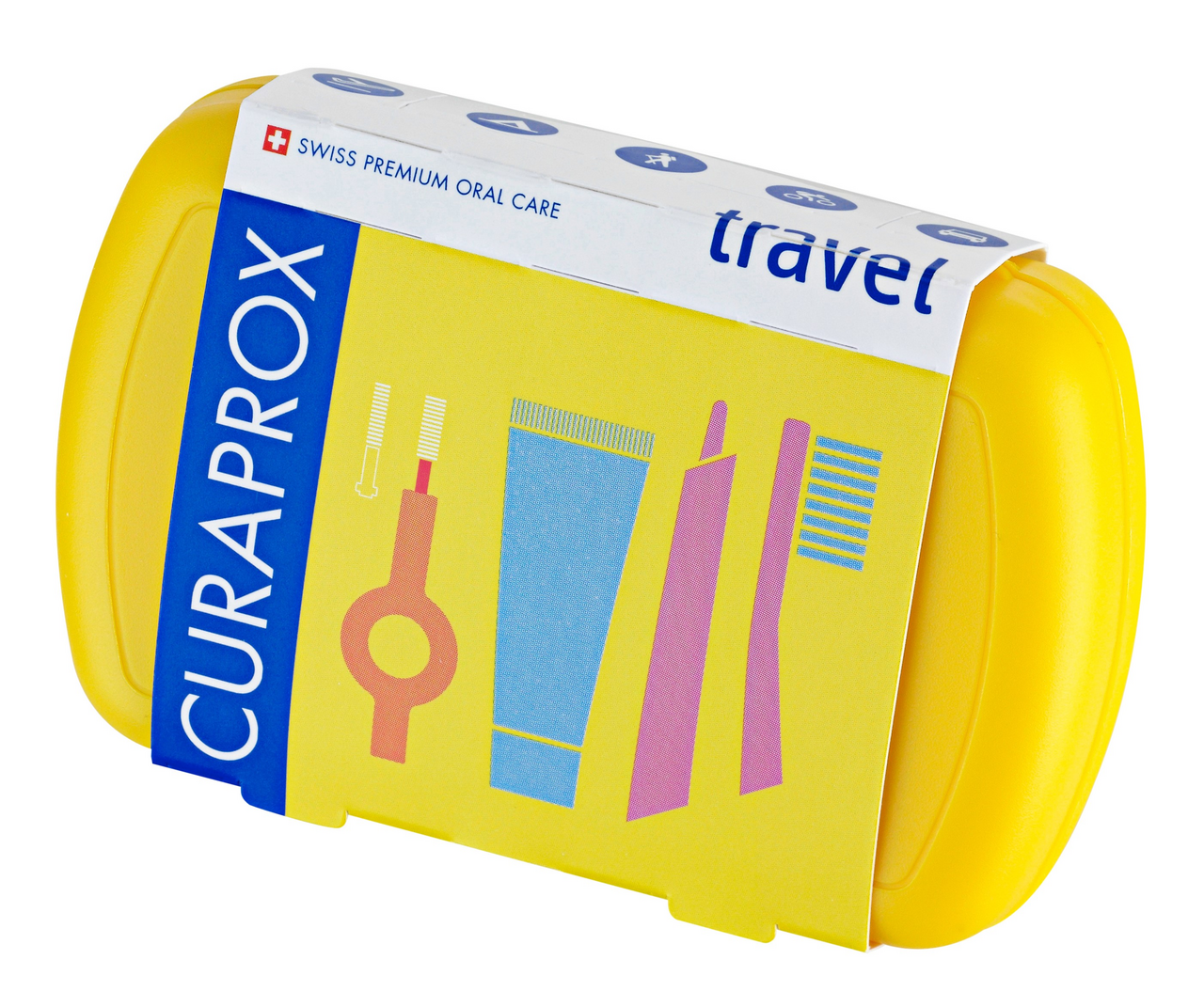 Изображение товара Набор дорожный Curaprox Be You Зубная паста с щеткой и ершиком желтый