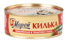 Килька балтийская 5 Морей обжаренная в томатном соусе, 240г