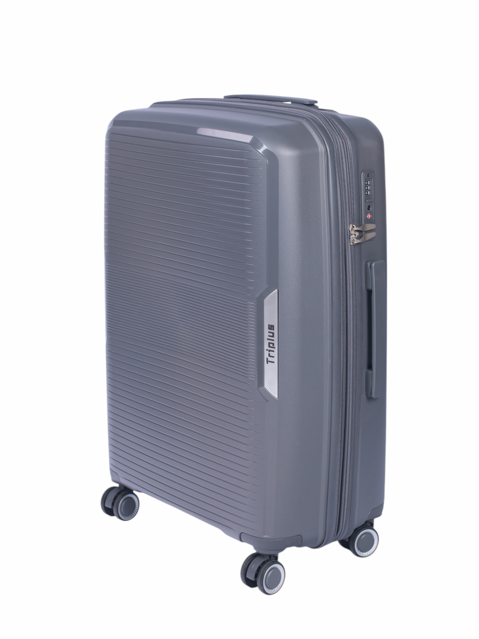 Чемодан Triplus Rock серый 4 колеса размер M, 44 x 36 x 65см