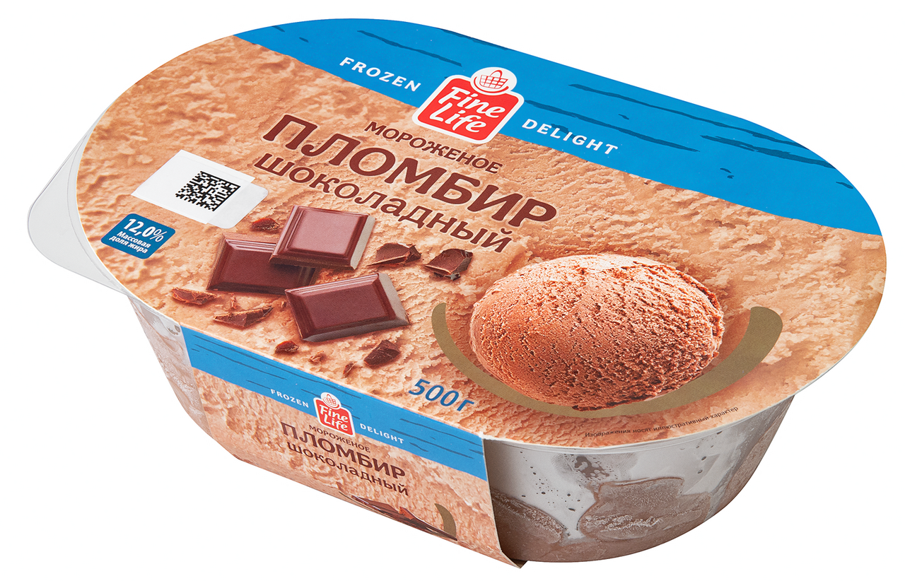 Fine Life Мороженое пломбир Шоколадное ГОСТ, 500г