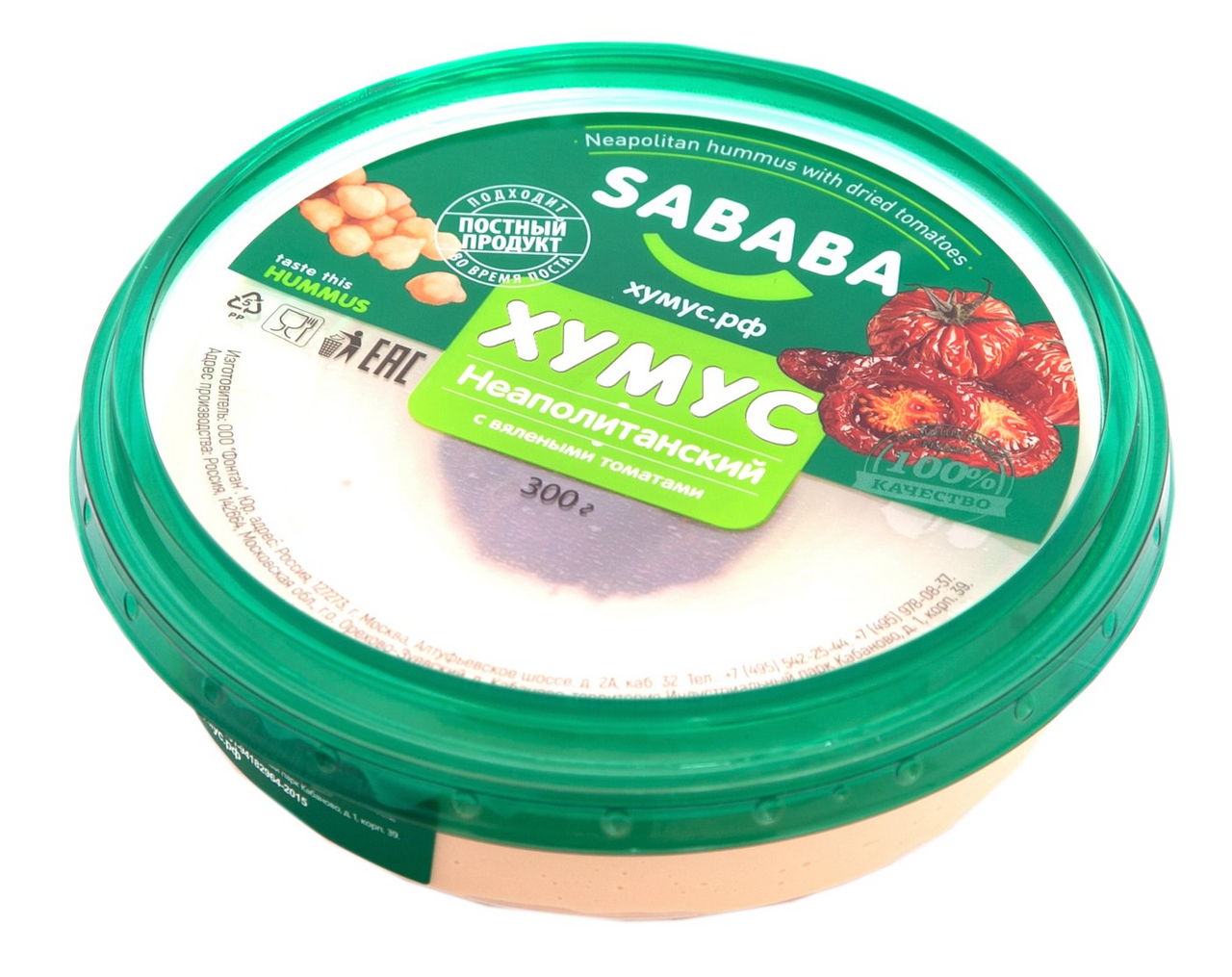Изображение товара Хумус Sababa Неаполитанский с вялеными томатами 300г