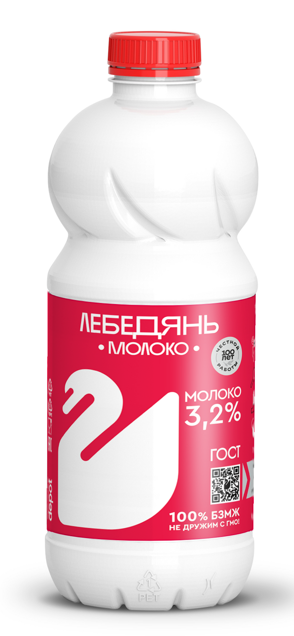 Молоко Лебедяньмолоко пастеризованное 3.2%, 900г