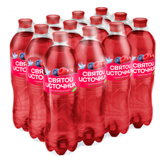 Вода Святой Источник с соком лесные ягоды газированная, 1л x 12 шт
