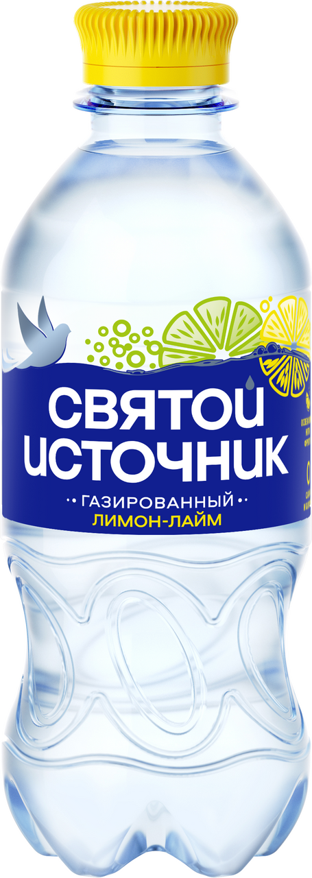 Изображение товара Вода Святой Источник с лимоном и лаймом газированная, 330мл