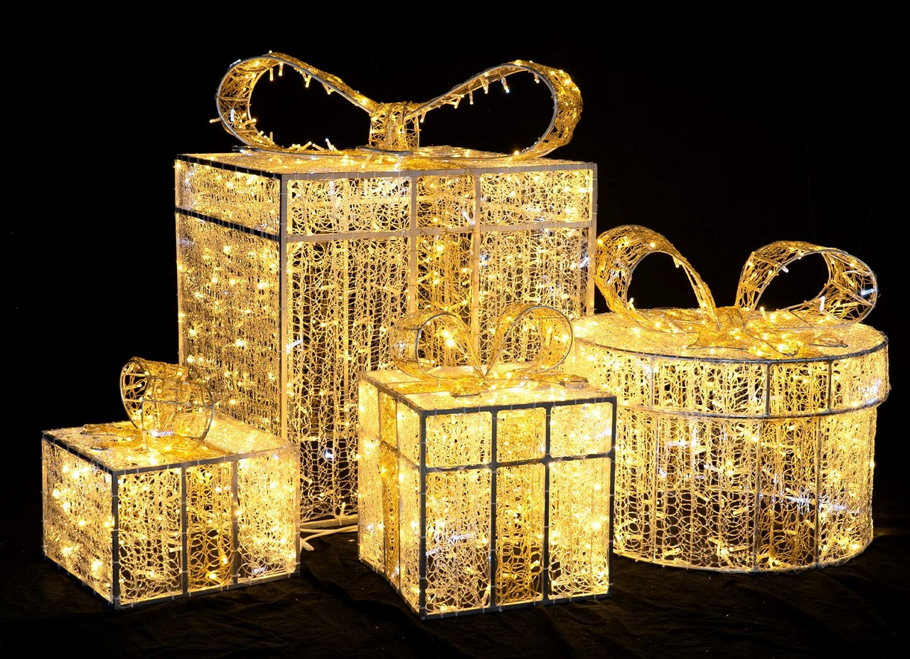 METRO PROFESSIONAL Фигура подарки светодиодная 1510Led, 4 предмета