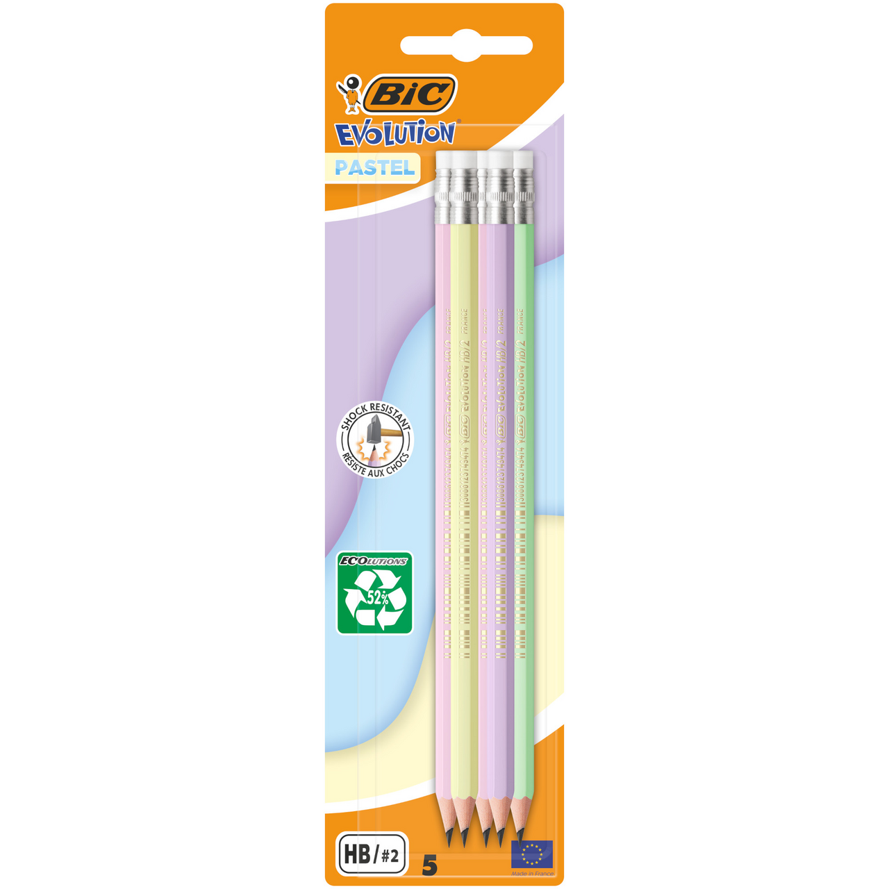 Изображение товара Карандаш BIC Evolution Pastel с ластиком, 5шт