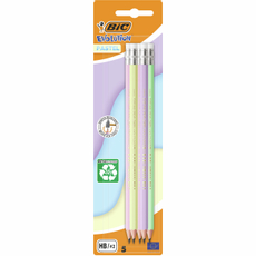 Карандаш чернографитовый BIC Пастель с ластиком, 5шт