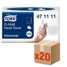 Бумажные полотенца Tork Universal H3 C-сложения листовые 2 слоя, 120шт x 20 упаковок
