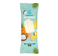 Десерт замороженный Айскро Веганский с ананасом и кокосом без лактозы эскимо, 50г