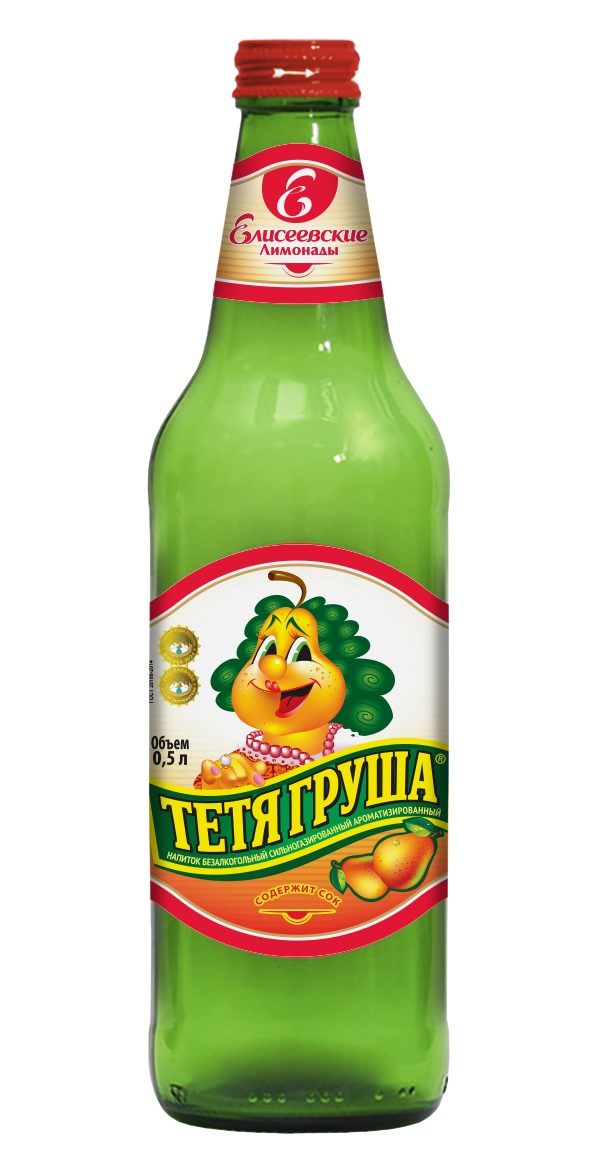 Напиток Елисеевские лимонады Тетя груша газированный, 500мл