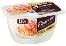 Продукт творожный Даниссимо с клубникой и кремом-брюле 5.7%, 130г