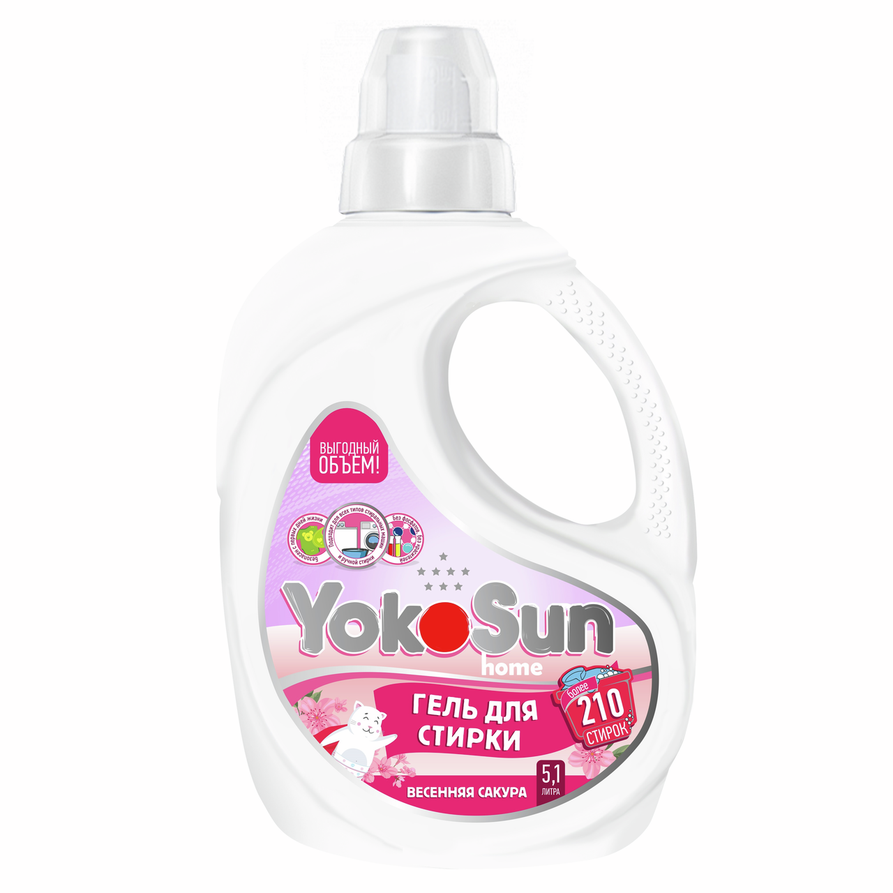 Изображение товара Гель для стирки YokoSun Весенняя сакура 5.1л для деликатных тканей