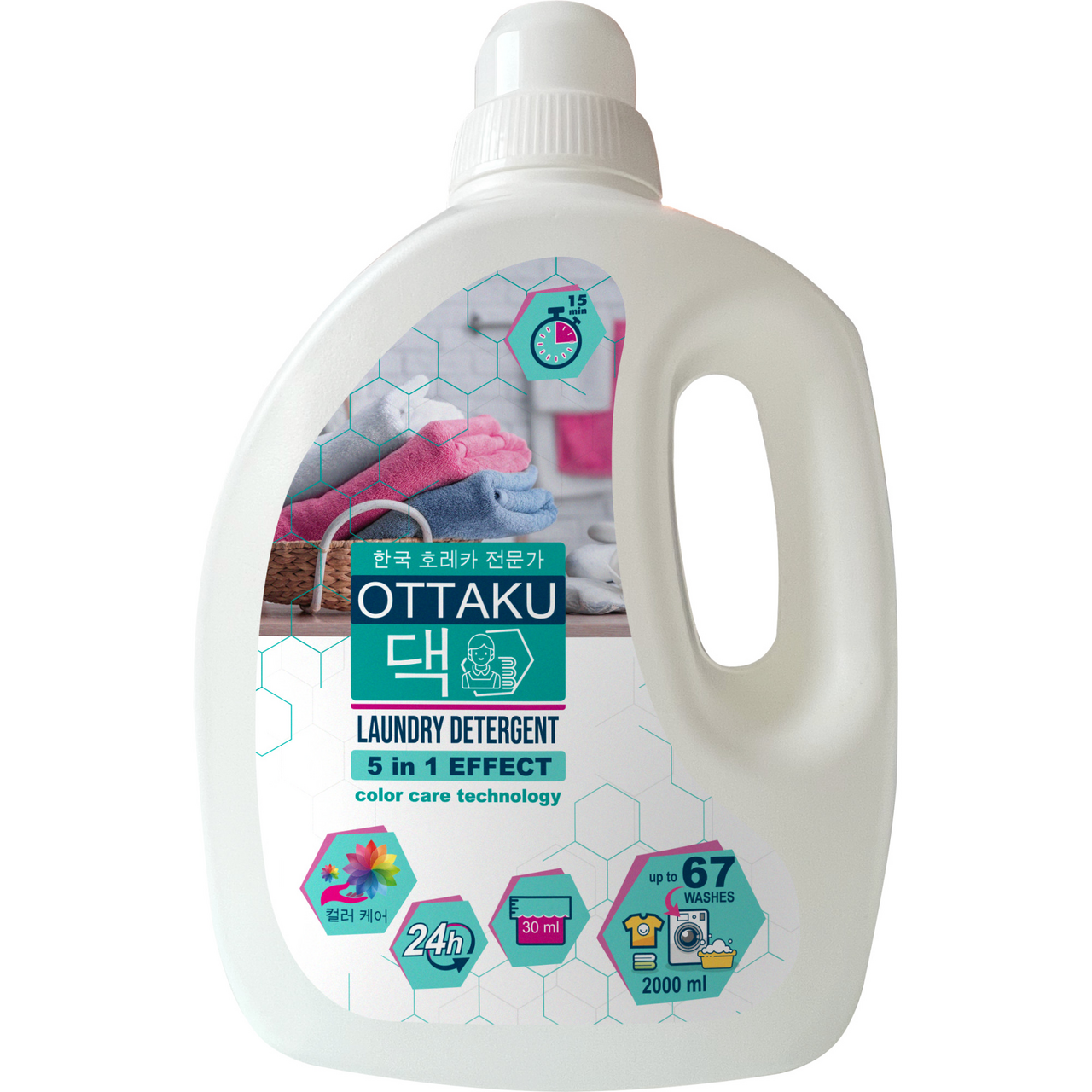 Изображение товара Гель для стирки Ottaku Effect 5in1 для цветного белья 2 л, защита цвета, концентрат