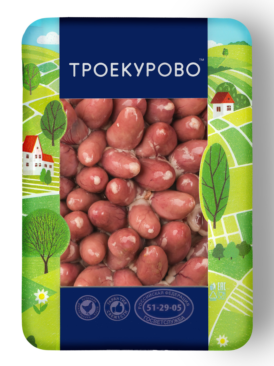 Сердце цыпленка-бройлера Троекурово охлажденный, 500г