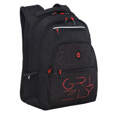 Рюкзак Grizzly RU-531 черно-красный 3/2