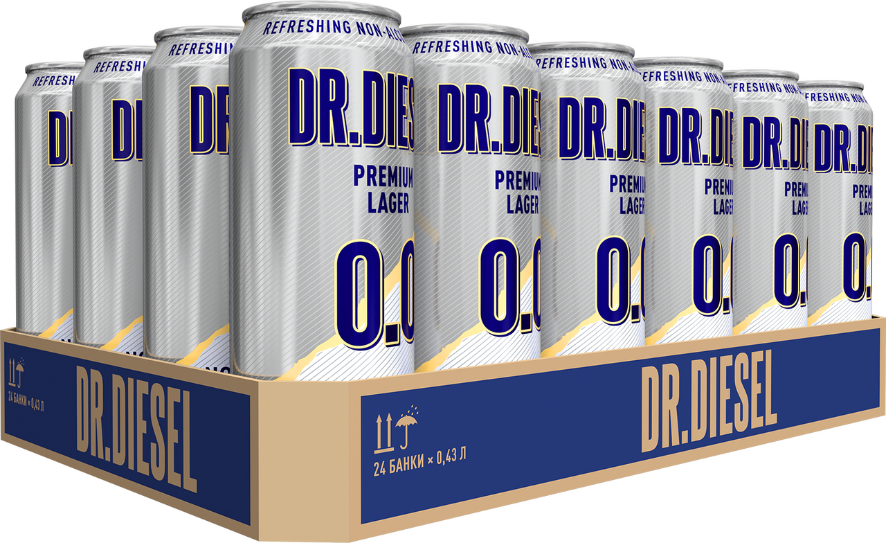 Изображение товара Безалкогольный пивной напиток Doctor Diesel Премиум лагер 0.43л 24 шт