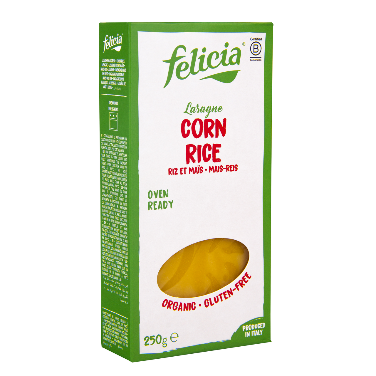 Изображение товара Макароны лазанья FELICIA из кукурузы и риса без глютена 250г