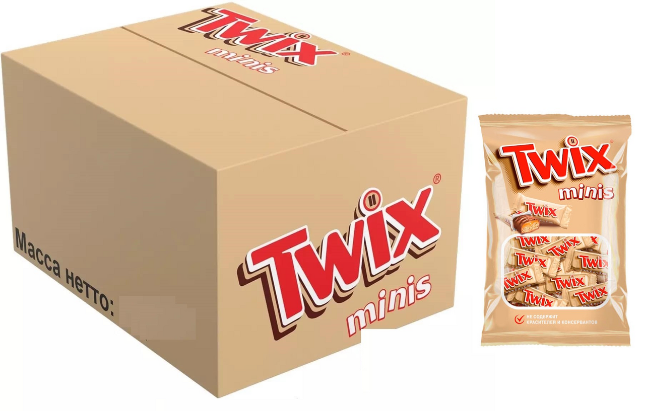 Конфеты шоколадные Twix Minis, 184г х 9 шт