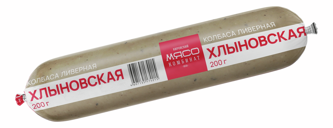 Колбаса Кировский мясокомбинат Хлыновская ливерная, 200г