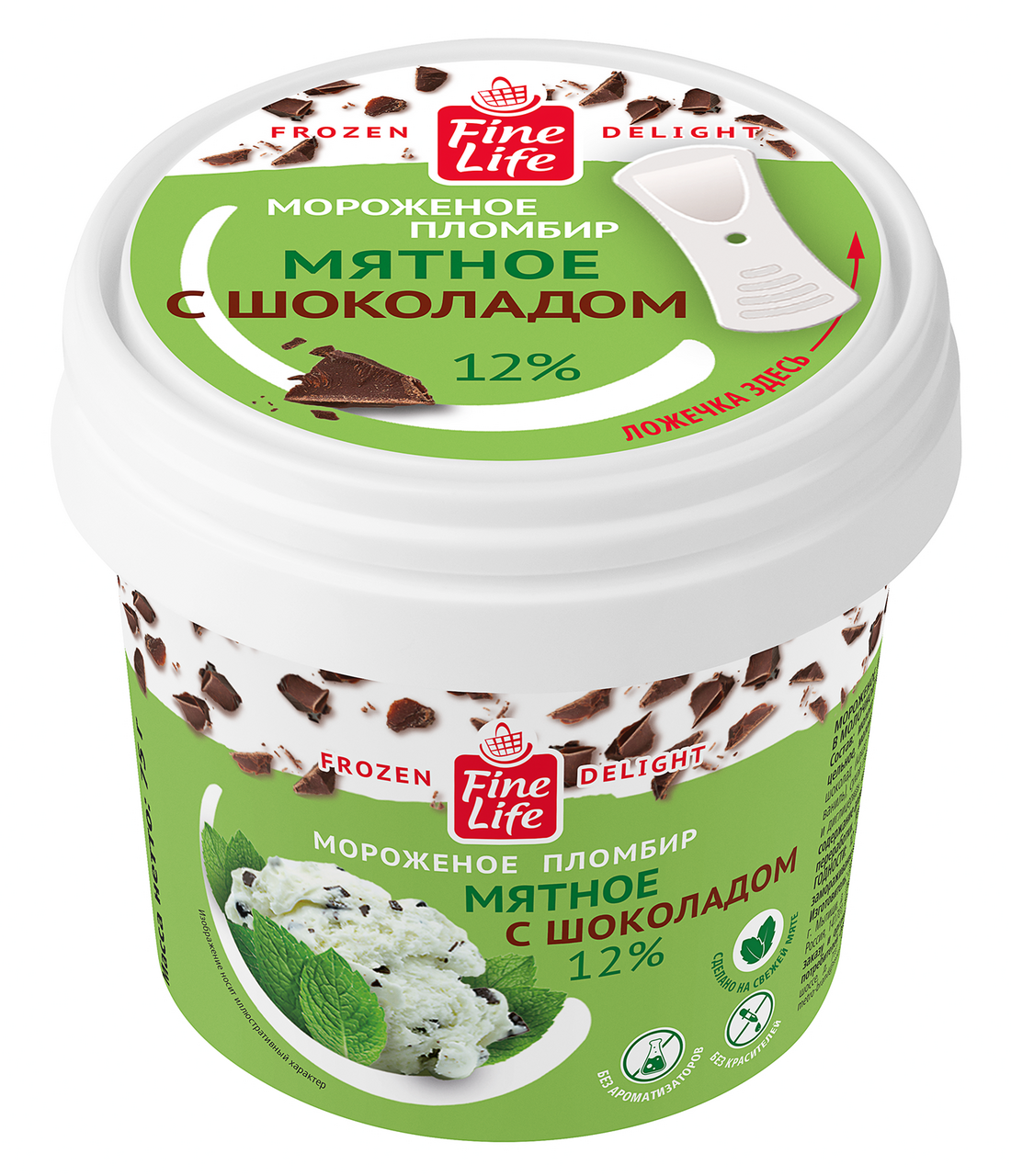 Fine Life Мороженое мятное с шоколадом, 75г