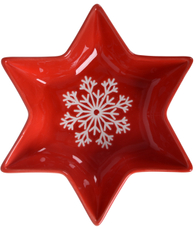 Блюдо Snowflake Red Звезда, 19.5см