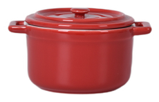 Кастрюля для запекания с крышкой красная 480мл, 15.5 х 12 х 7см