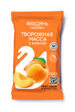 Масса творожная Лебедяньмолоко обезжиренная с курагой, 180г