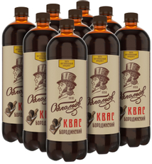 Квас Обломов Бородинский, 1л x 9 шт