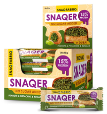 Батончик Snaq Fabriq глазированный с арахисом фисташкой и хрустящим тестом, 50г x 30 шт