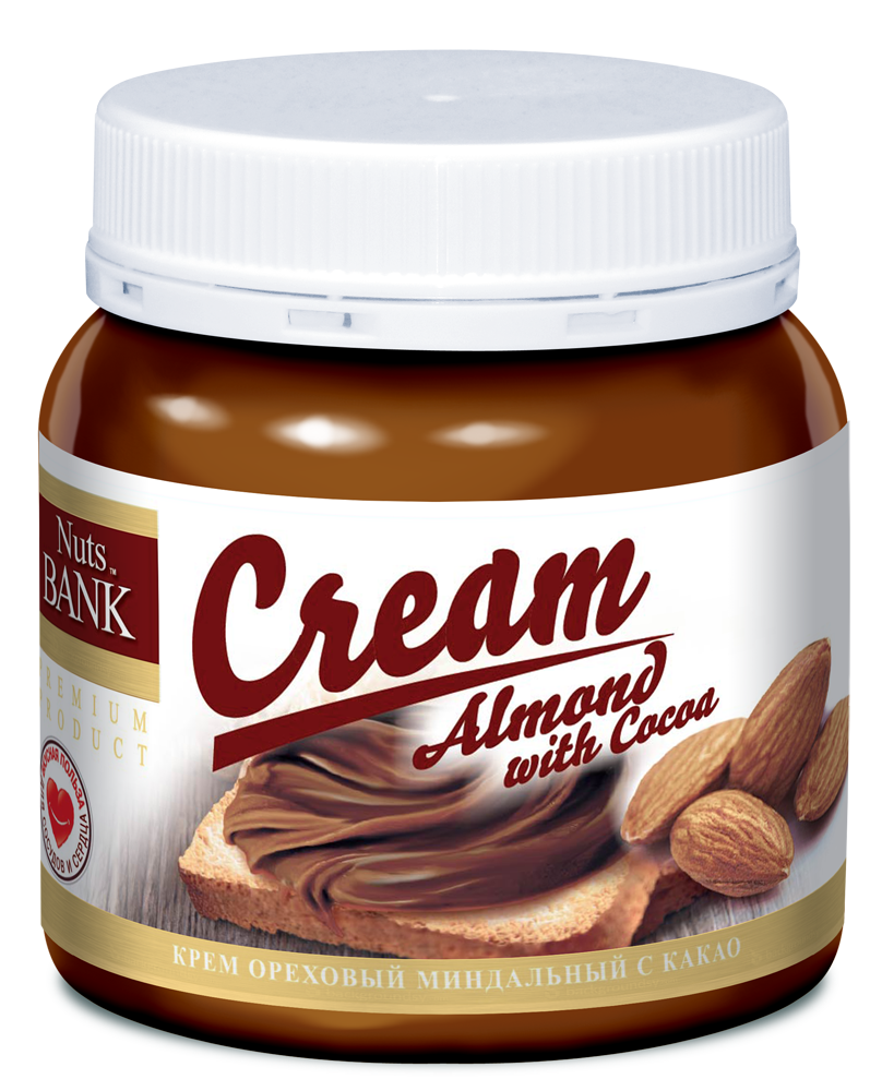 Крем ореховый Nuts Bank миндальный с какао, 250г