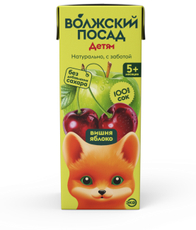 Сок детский Волжский посад Вишня и яблоко с 5 месяцев, 200мл