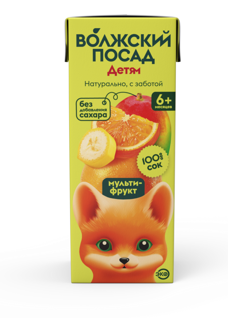 Сок детский Волжский посад Мультифрукт с 6 месяцев, 200мл