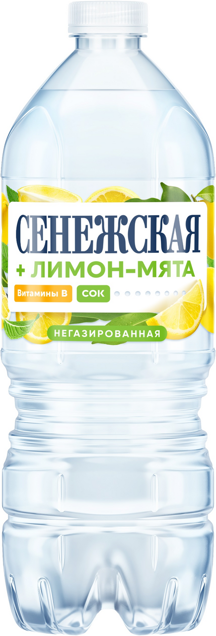 Изображение товара Вода Сенежская с соком лимон-мята негазированная, 1л