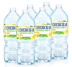 Вода Сенежская с соком лимон-мята негазированная, 1л x 6 шт