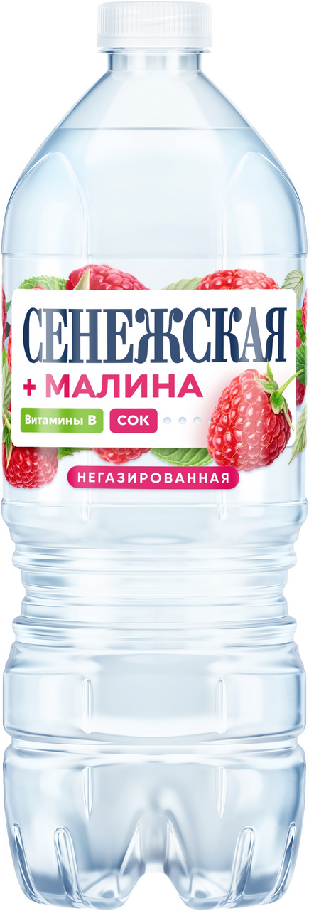 Изображение товара Вода Сенежская с соком малина негазированная, 1л
