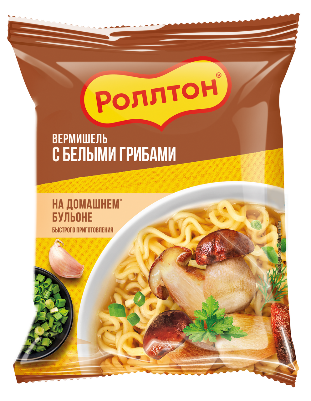 Вермишель быстрого приготовления Роллтон с белыми грибами, 60г