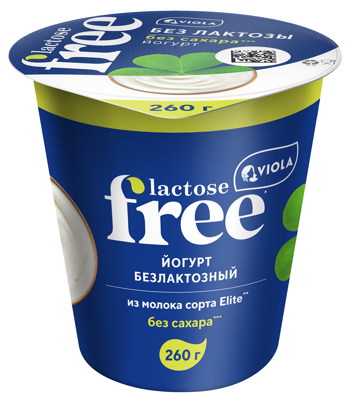 Йогурт Viola безлактозный без сахара 3.4%, 260г