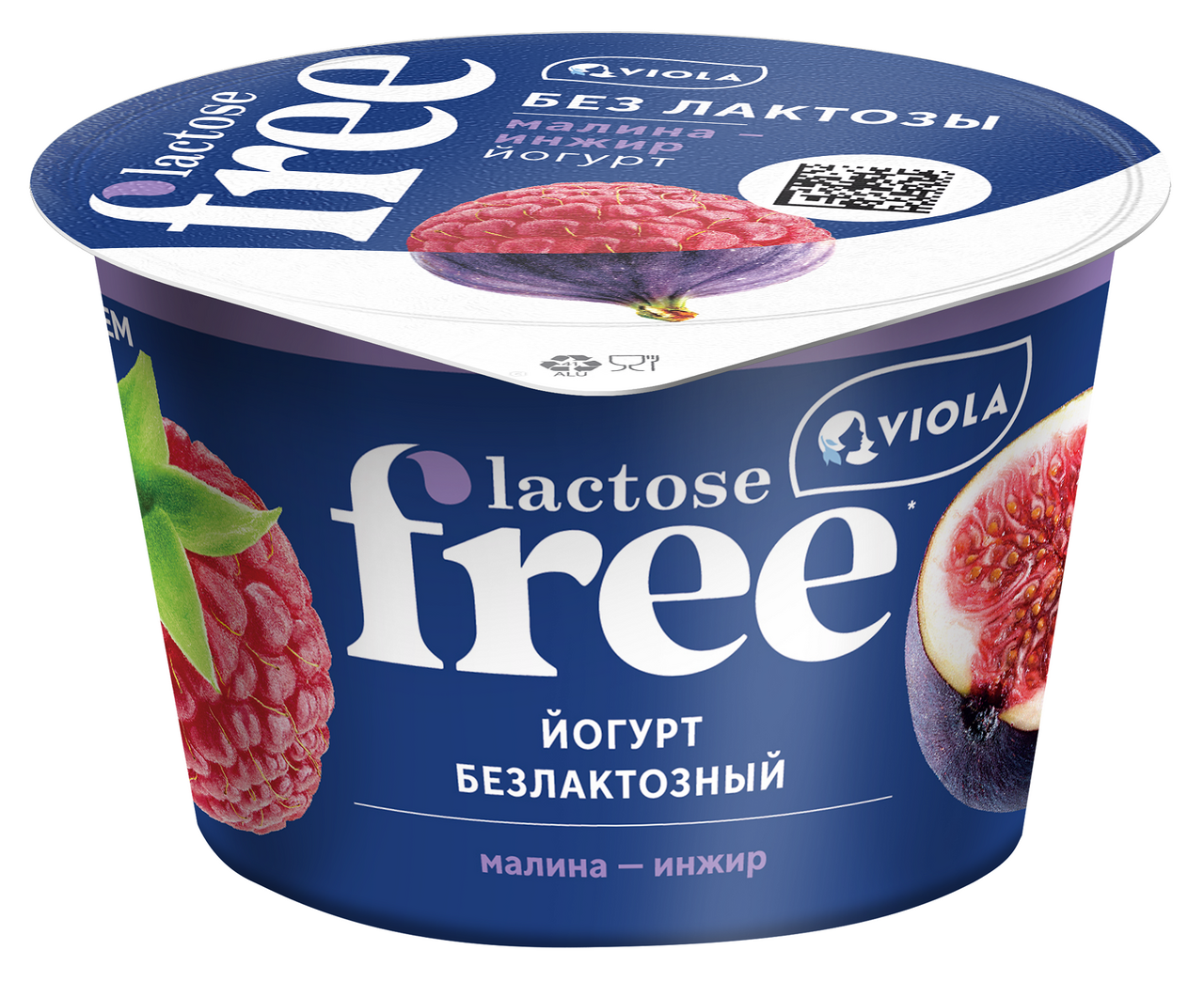 Йогурт Viola безлактозный малина и инжир 2.7%, 180г