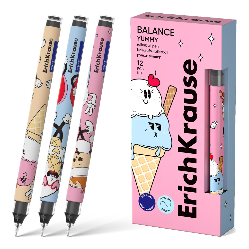 Изображение товара Ручка-роллер Erich Krause Balance Yummy синяя, 0.5мм