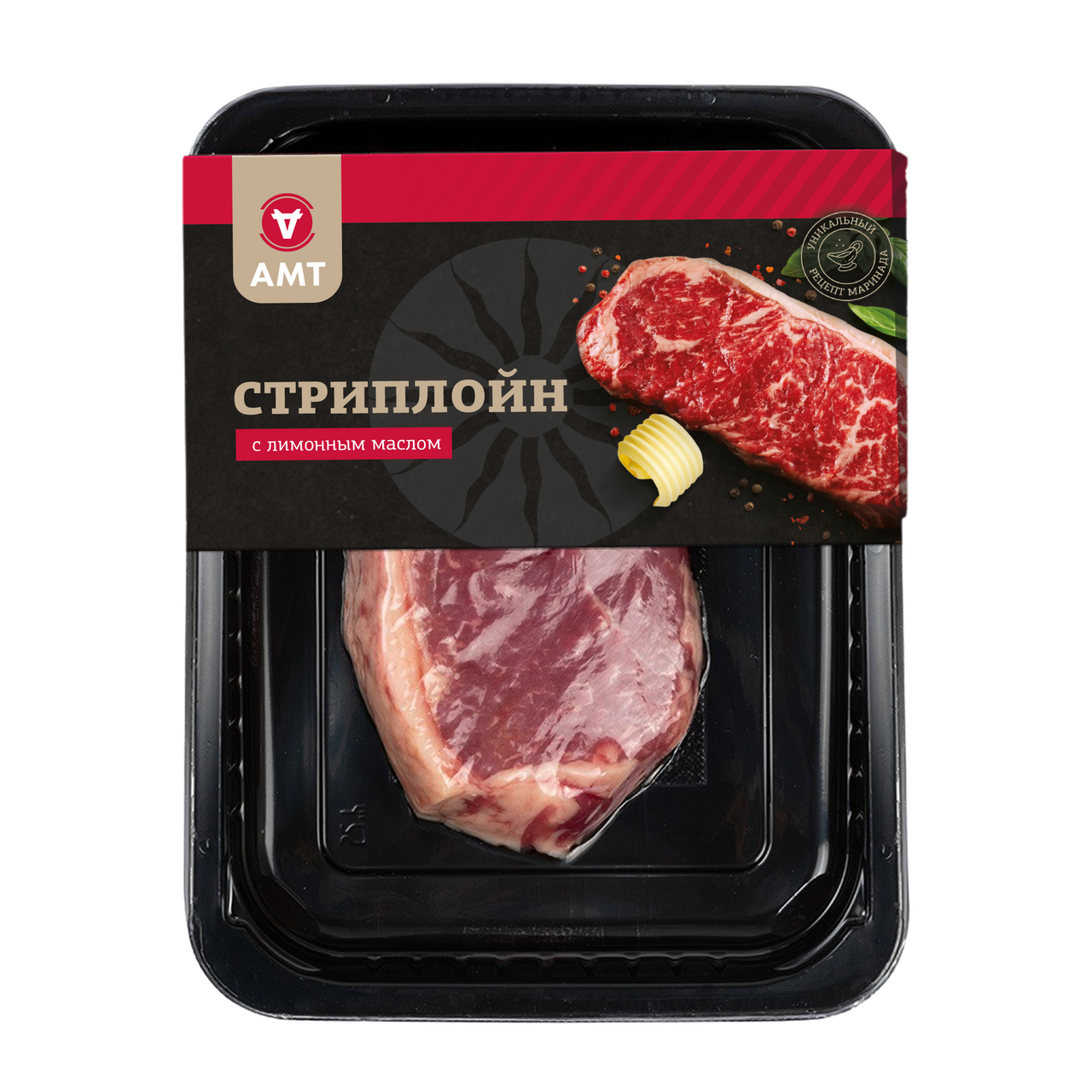 Изображение товара Стейк AMT Стриплойн с лимонным маслом 180г