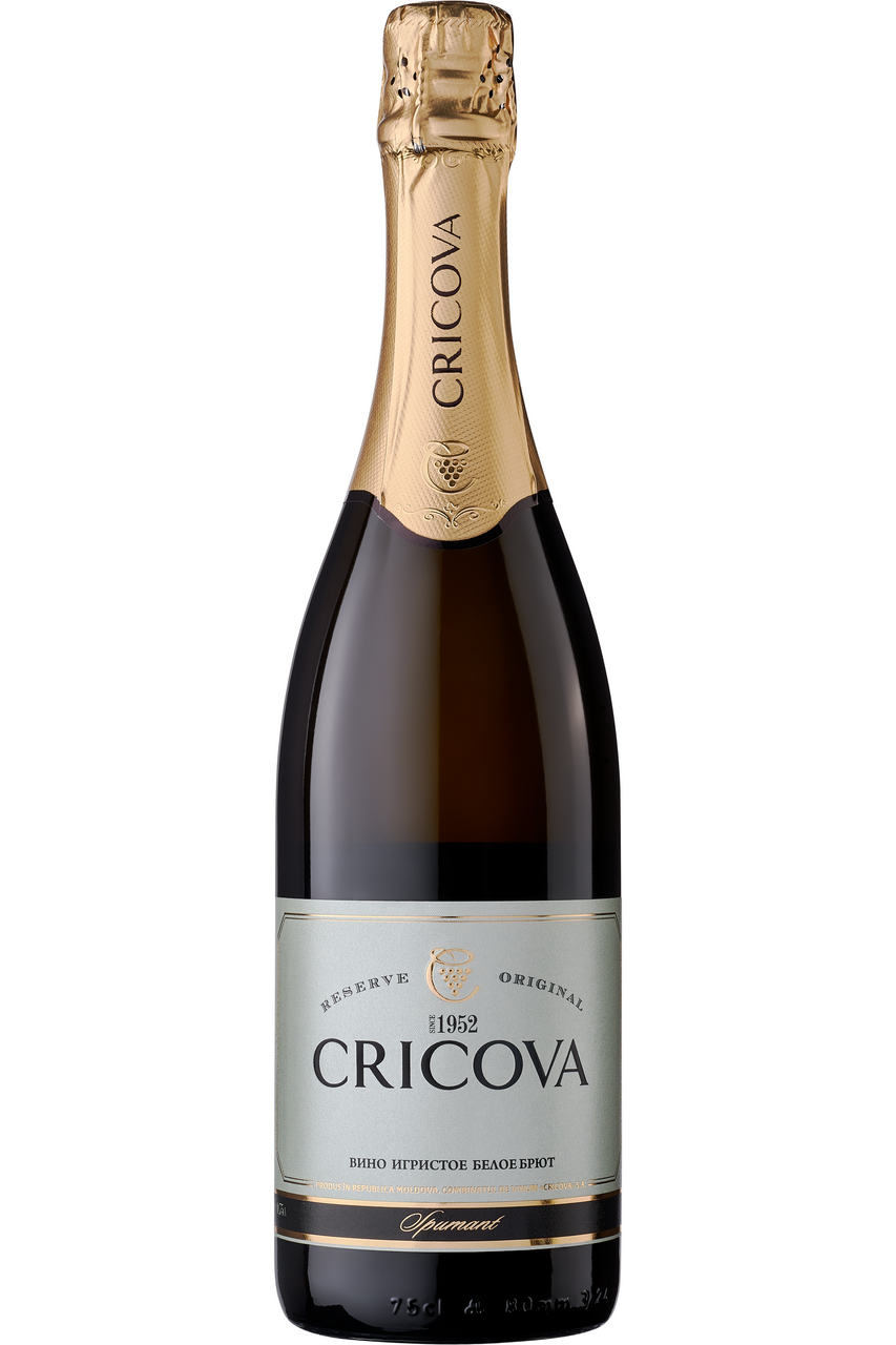 Вино игристое Cricova Sauvignon Blanc белое брют, 0.75л