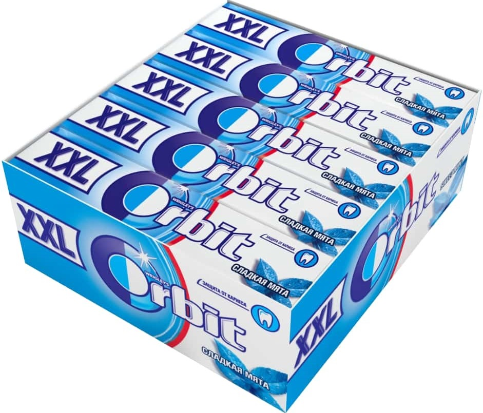 Жевательная резинка Orbit XXL сладкая мята, 20г x 400 шт