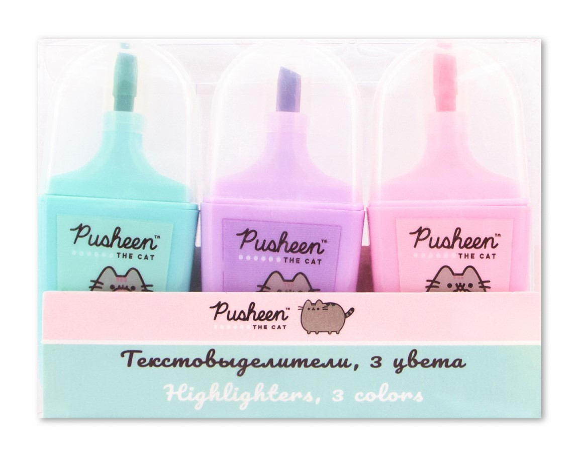 Изображение товара Набор текстовыделителей Pusheen мини 3 цвета, 3шт