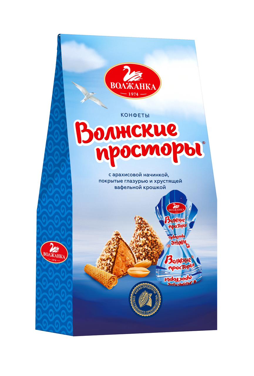 Конфеты Волжанка Волжские просторы глазированные, 131г