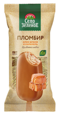 Мороженое пломбир Село Зеленое Крем-брюле с карамелью эскимо 15%, 80г