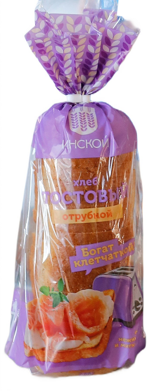 Хлеб Инской Тостовый отрубной нарезной, 400г